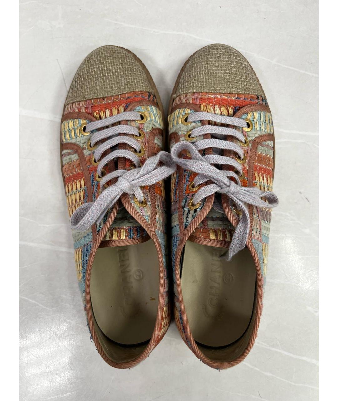 CHANEL Мульти текстильные кеды, фото 3