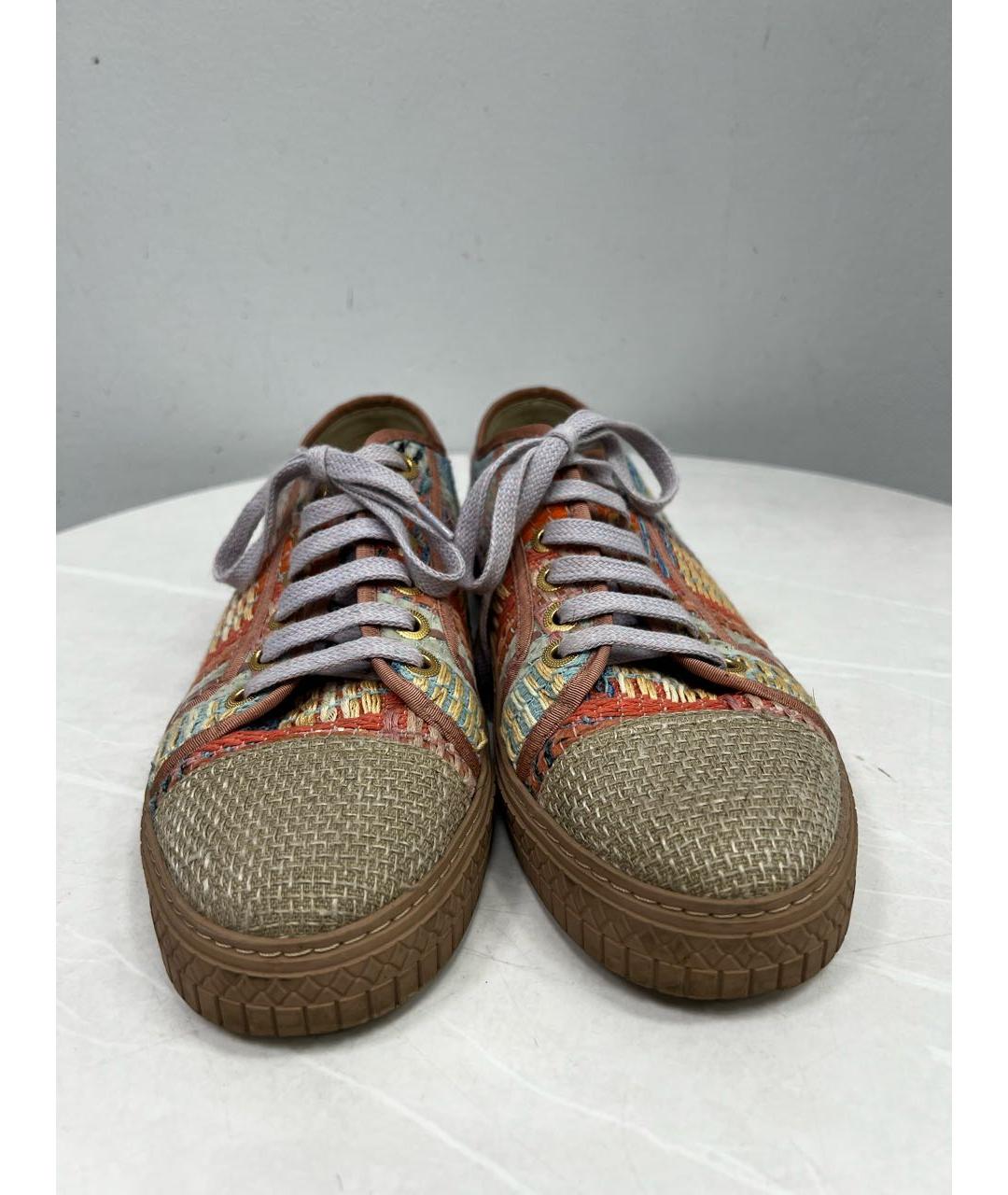 CHANEL Мульти текстильные кеды, фото 2