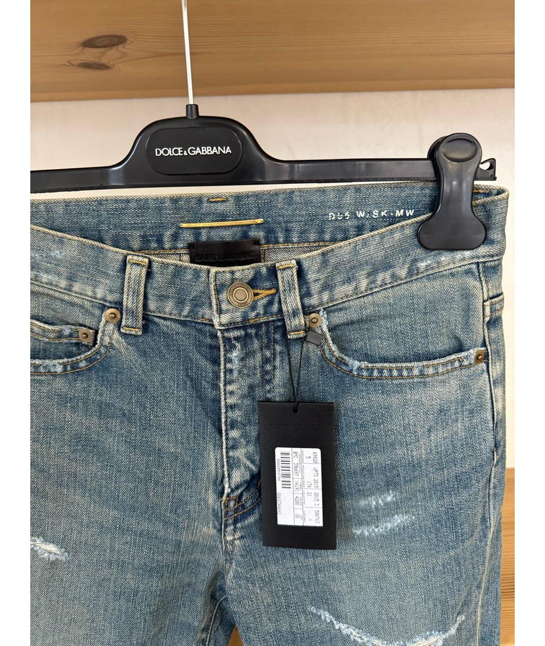 SAINT LAURENT Хлопко-эластановые джинсы слим, фото 5