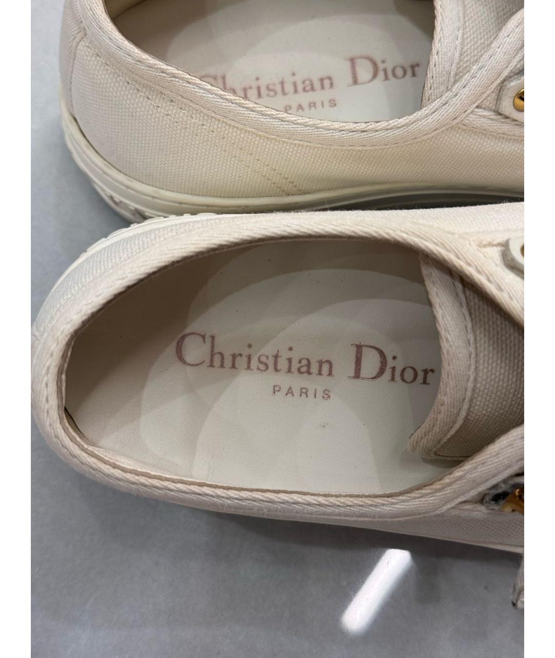 CHRISTIAN DIOR Белые текстильные кеды, фото 4