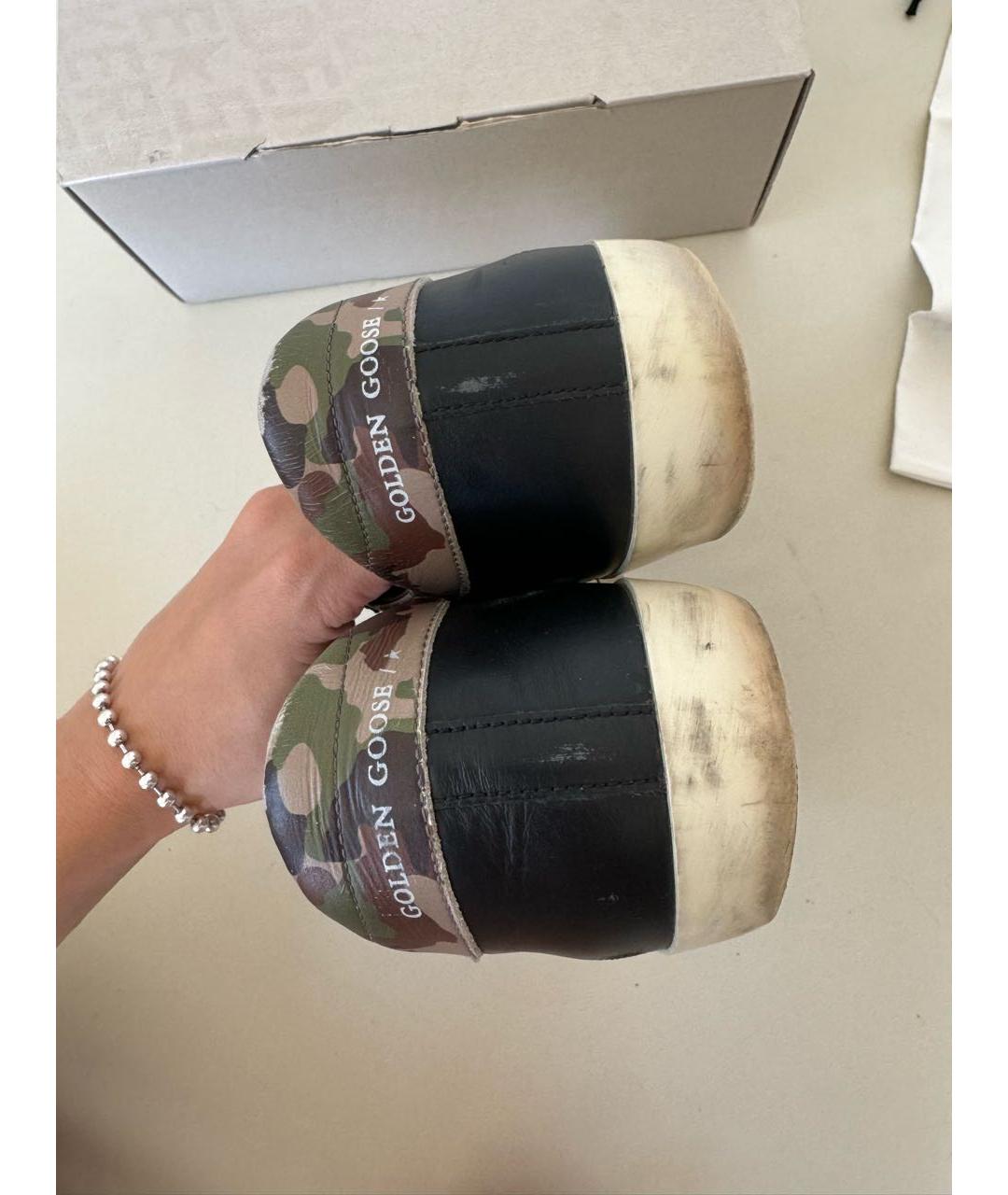 GOLDEN GOOSE DELUXE BRAND Черные кожаные низкие кроссовки / кеды, фото 4