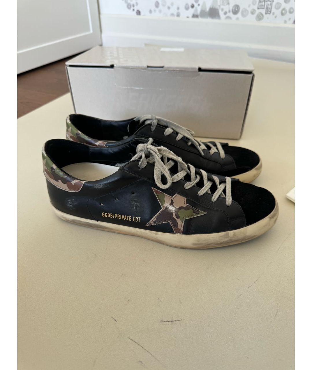 GOLDEN GOOSE DELUXE BRAND Черные кожаные низкие кроссовки / кеды, фото 8
