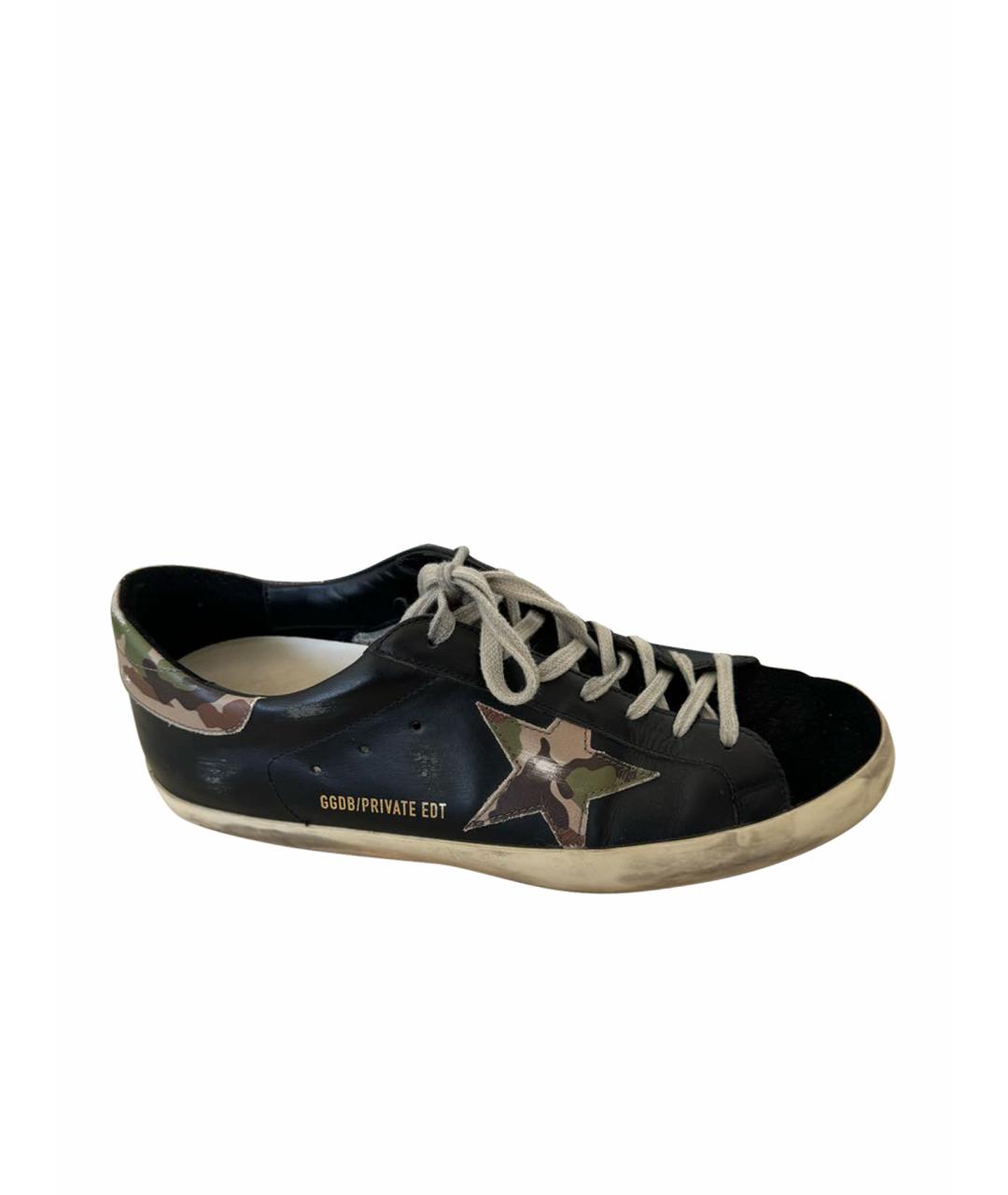 GOLDEN GOOSE DELUXE BRAND Черные кожаные низкие кроссовки / кеды, фото 1