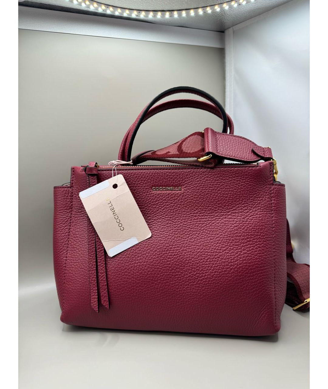COCCINELLE Красная кожаная сумка через плечо, фото 3