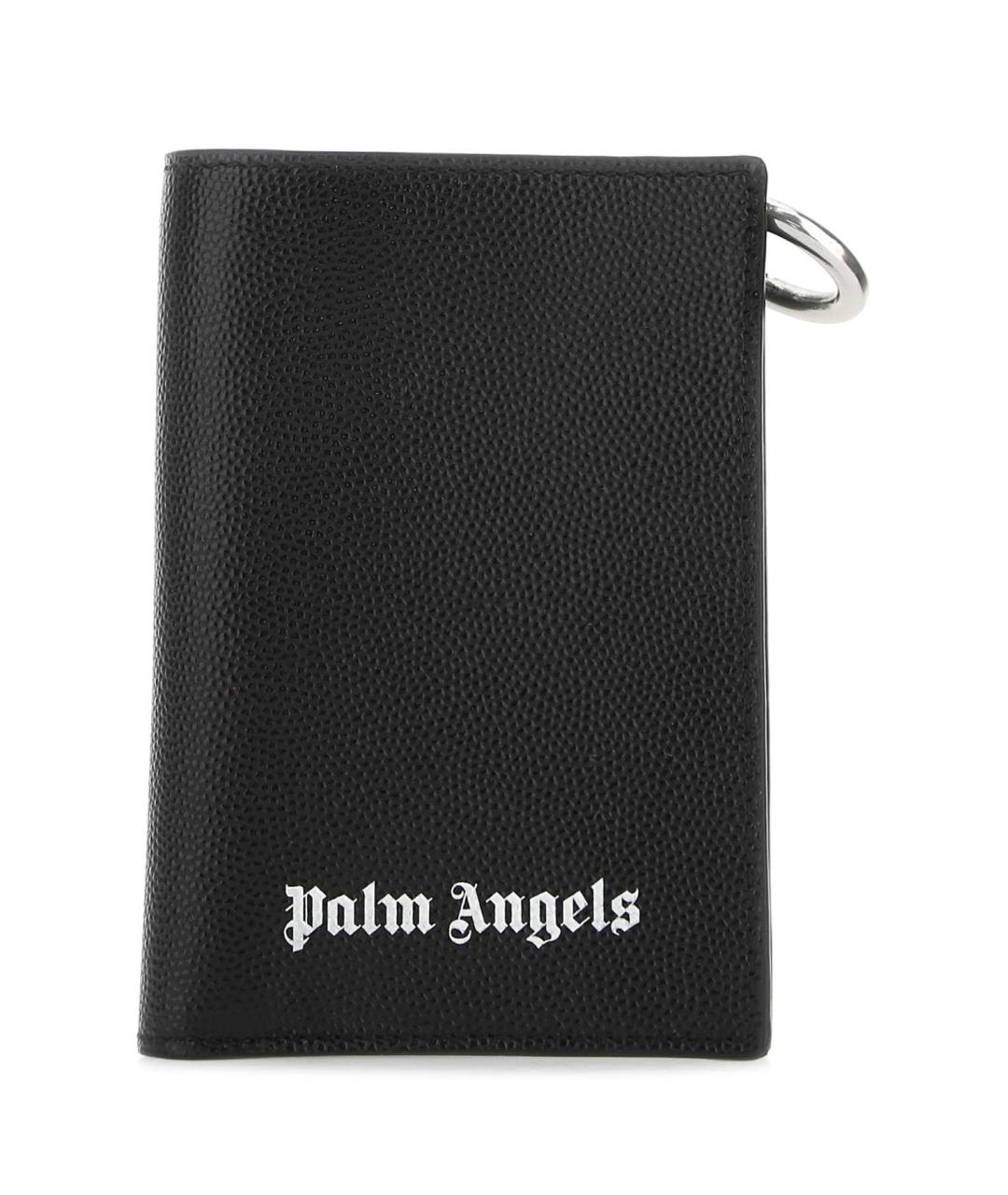 PALM ANGELS Черный кожаный кошелек, фото 1