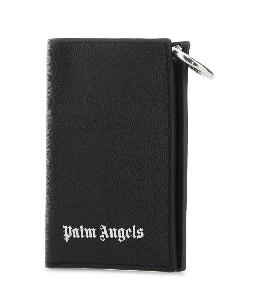 PALM ANGELS Черный кожаный кошелек, фото 2