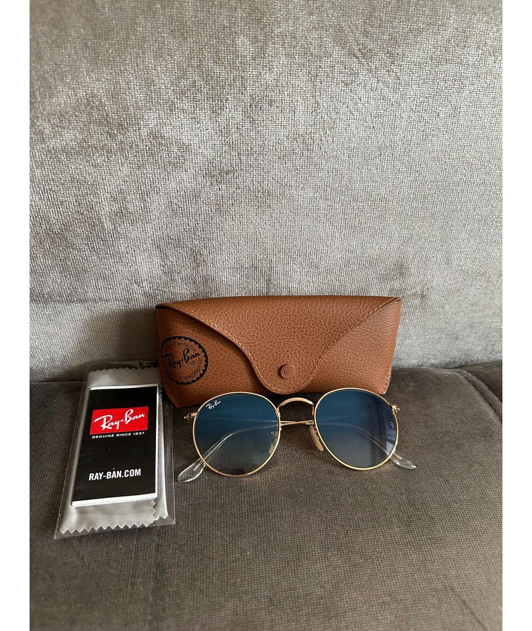 RAY BAN Голубые металлические солнцезащитные очки, фото 2