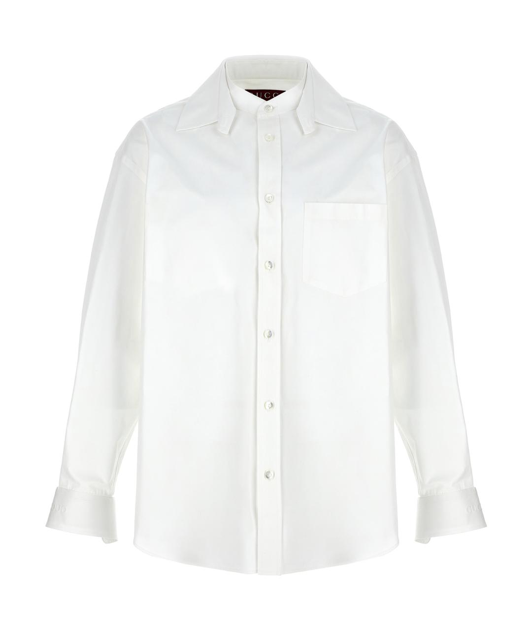 GUCCI Белая хлопковая кэжуал рубашка, фото 1