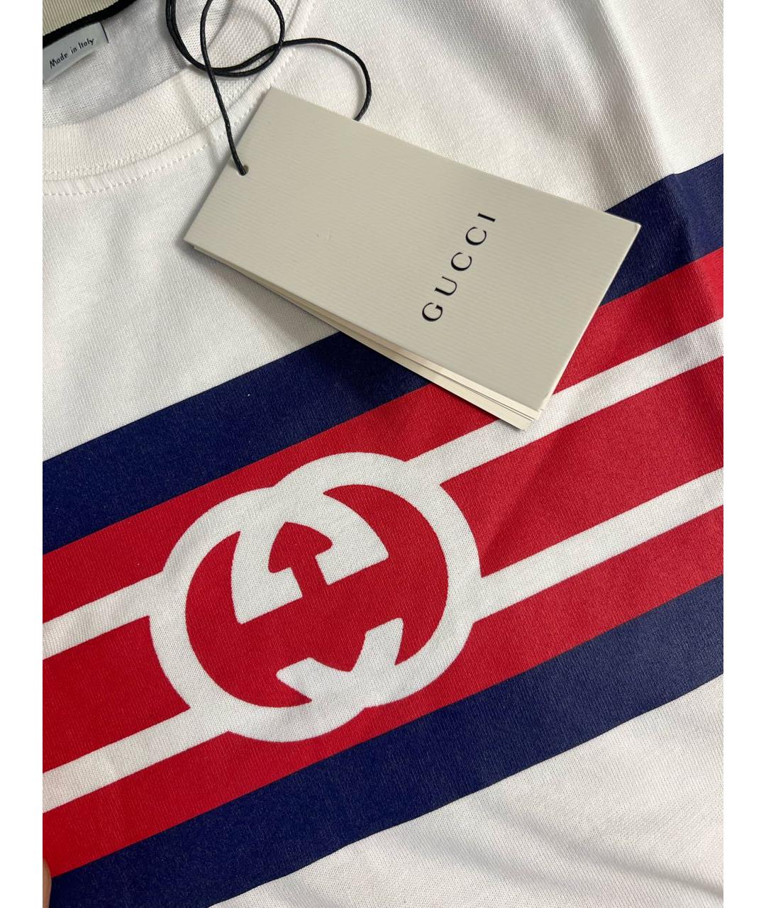 GUCCI Белая хлопковая футболка, фото 5