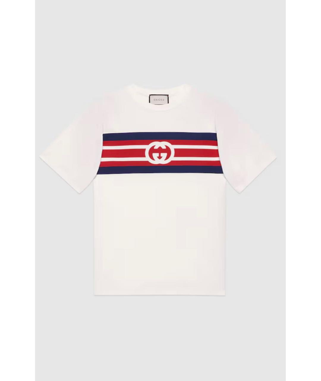 GUCCI Белая хлопковая футболка, фото 8