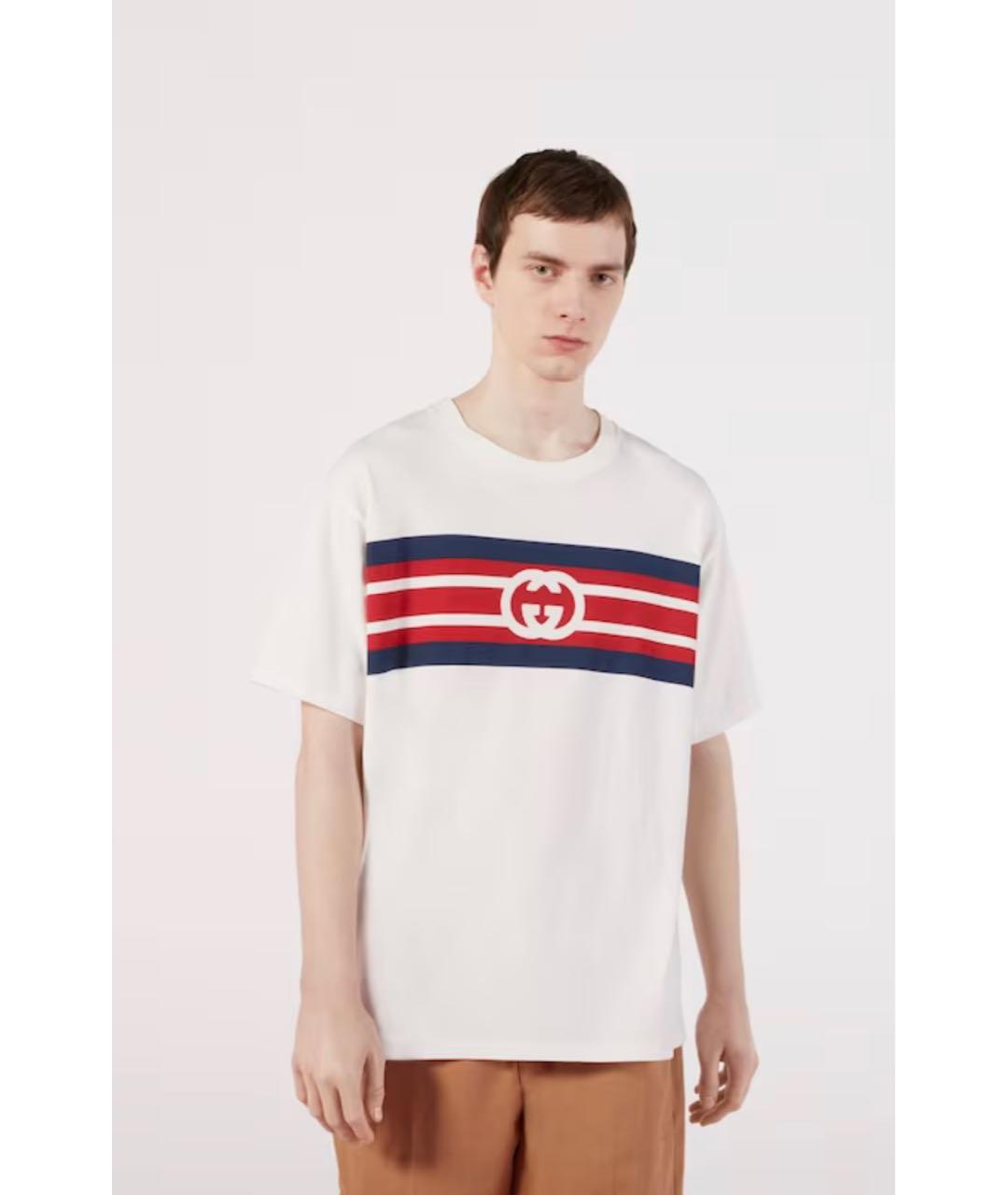 GUCCI Белая хлопковая футболка, фото 2