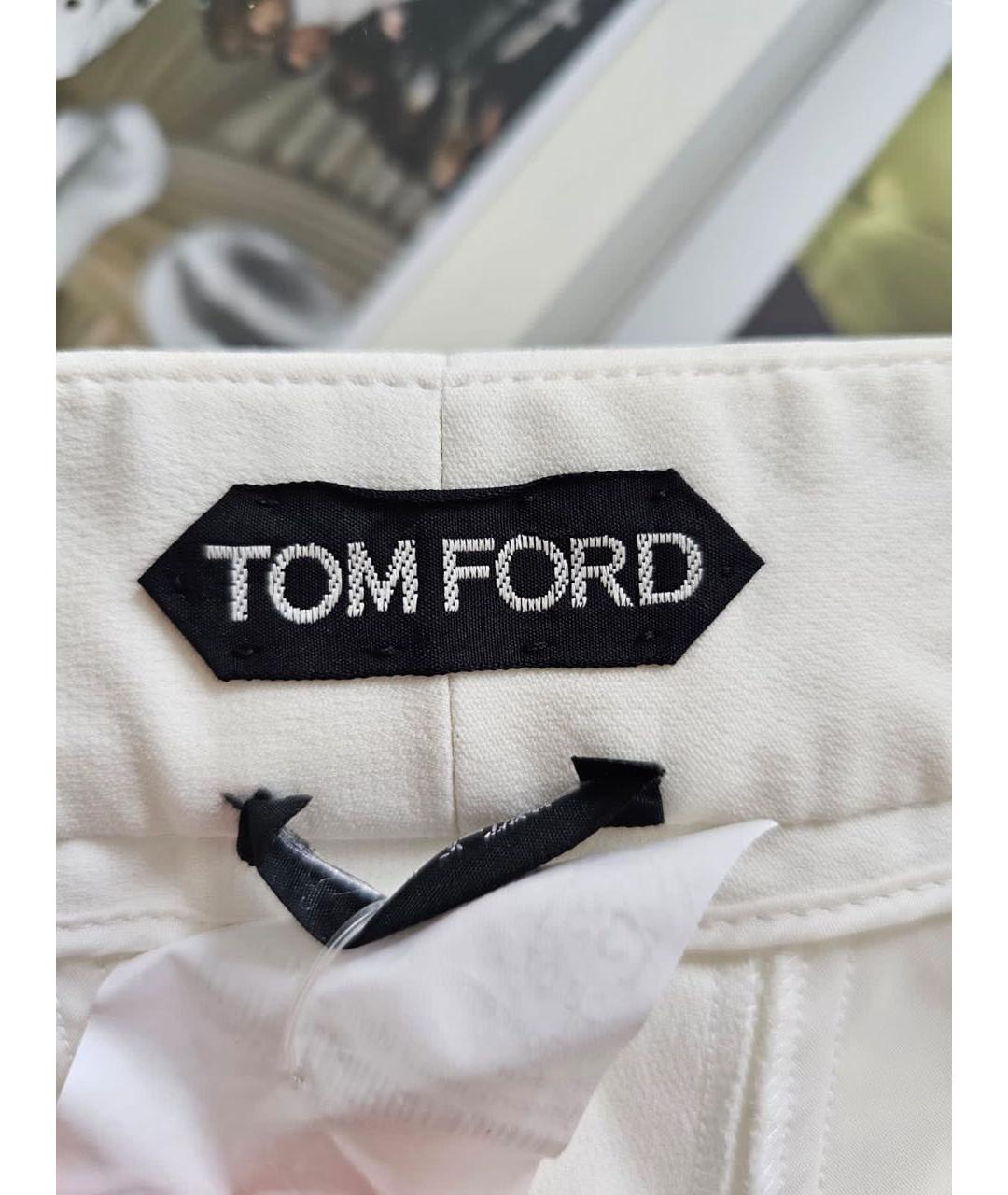 TOM FORD Белые прямые брюки, фото 3