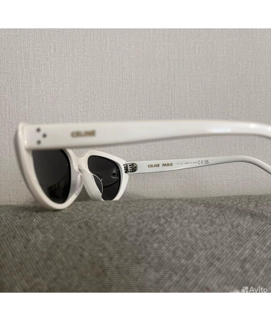 CELINE Белые пластиковые солнцезащитные очки, фото 4