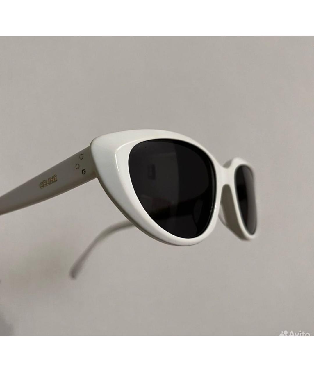 CELINE Белые пластиковые солнцезащитные очки, фото 3