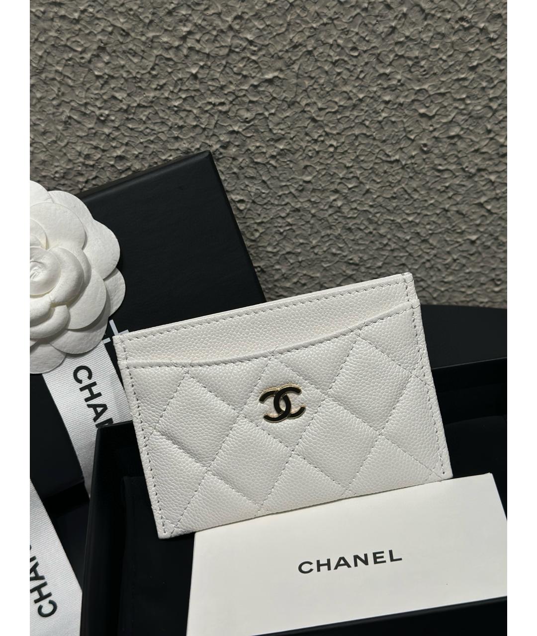 CHANEL Белый кожаный кардхолдер, фото 6