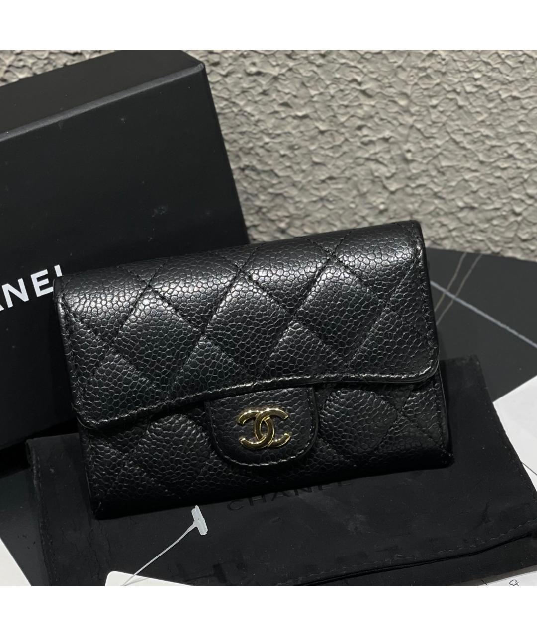 CHANEL Черный кожаный кардхолдер, фото 1