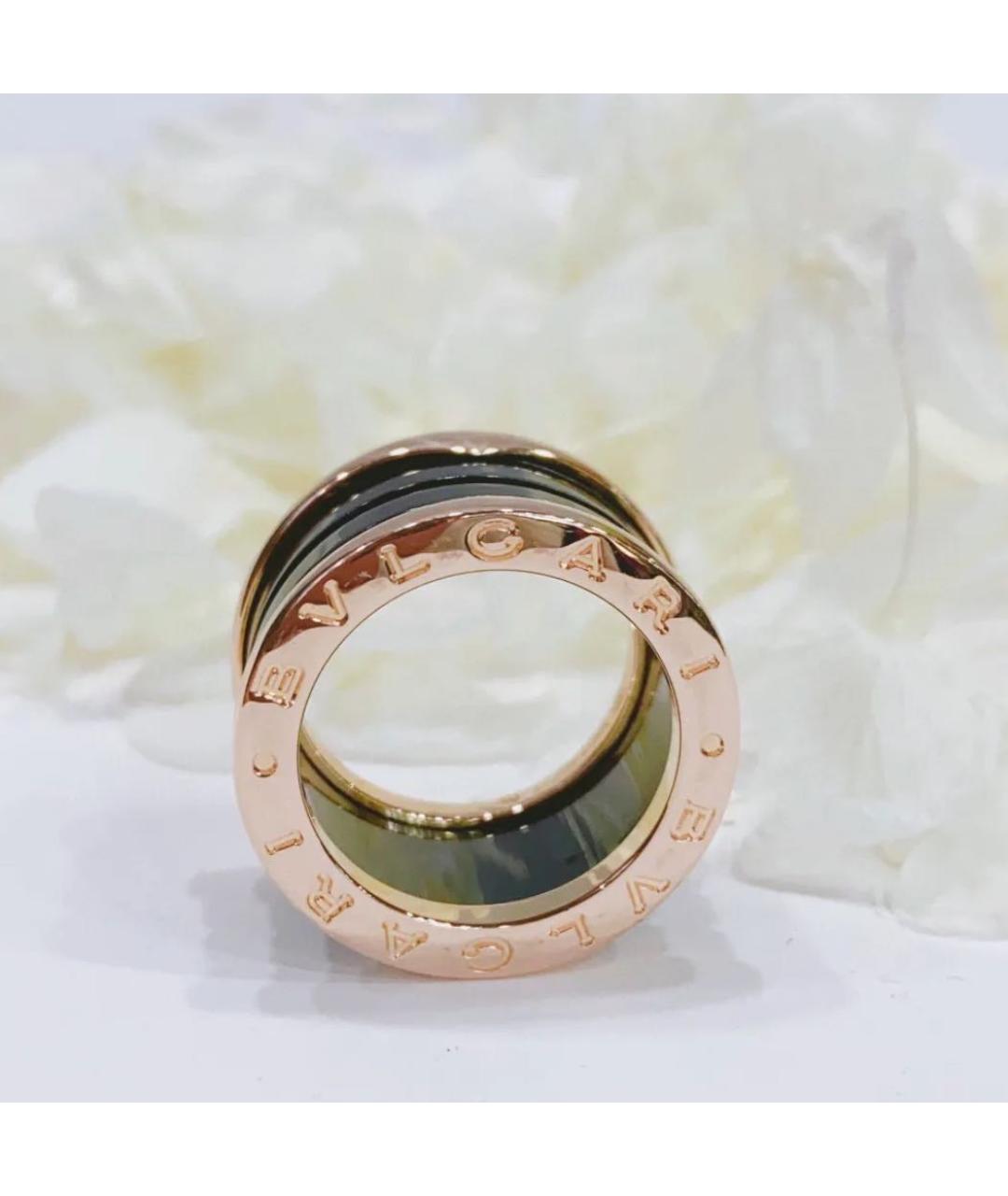 BVLGARI Черное кольцо из розового золота, фото 3
