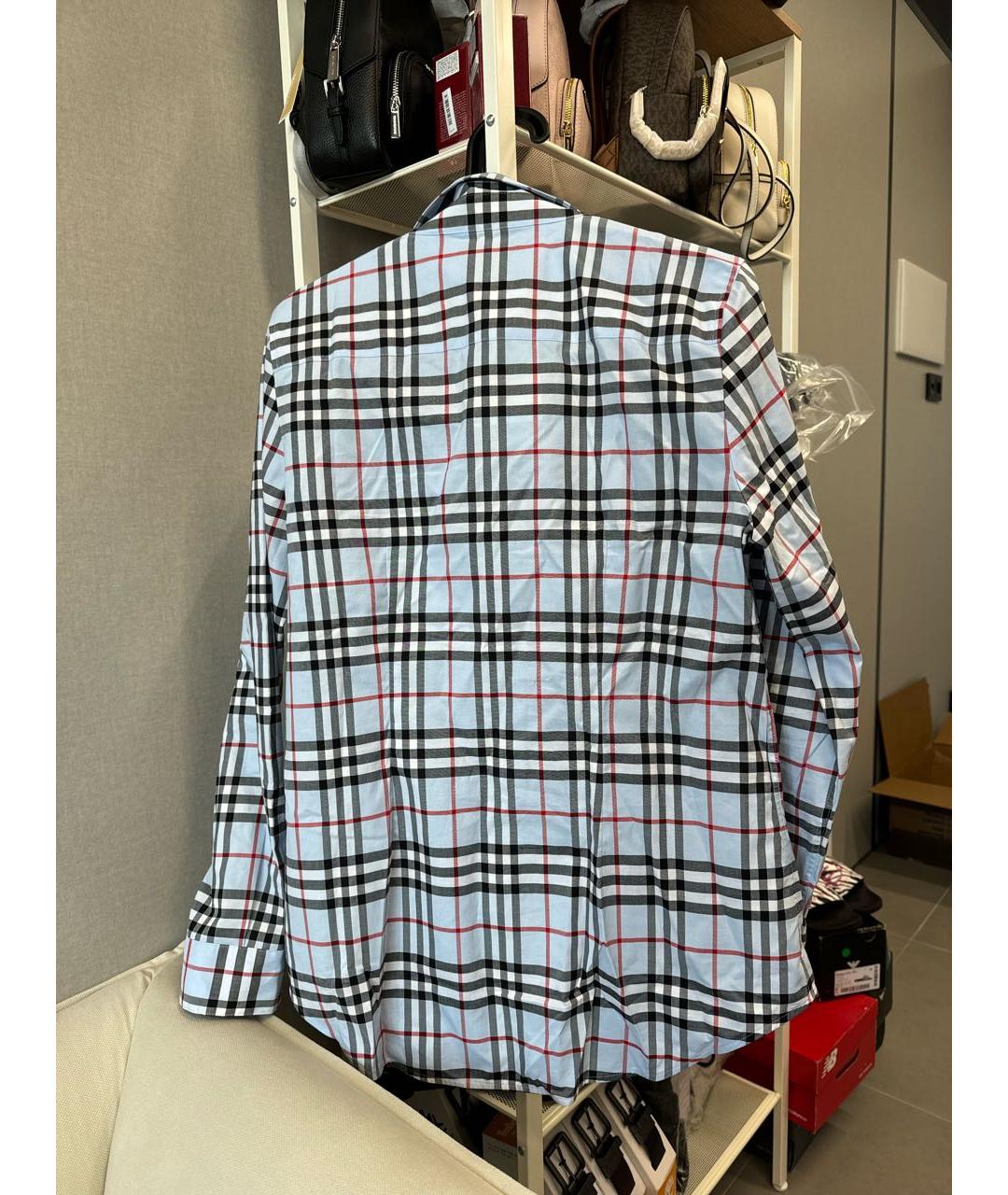 BURBERRY Голубая хлопковая рубашка, фото 2