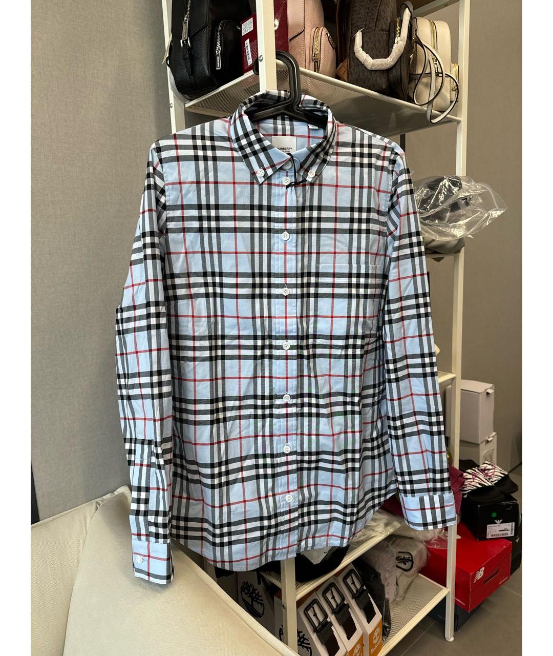 BURBERRY Голубая хлопковая рубашка, фото 9