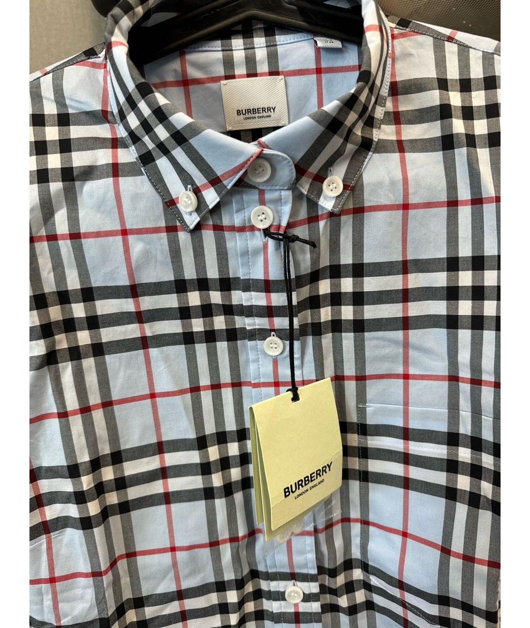 BURBERRY Голубая хлопковая рубашка, фото 3