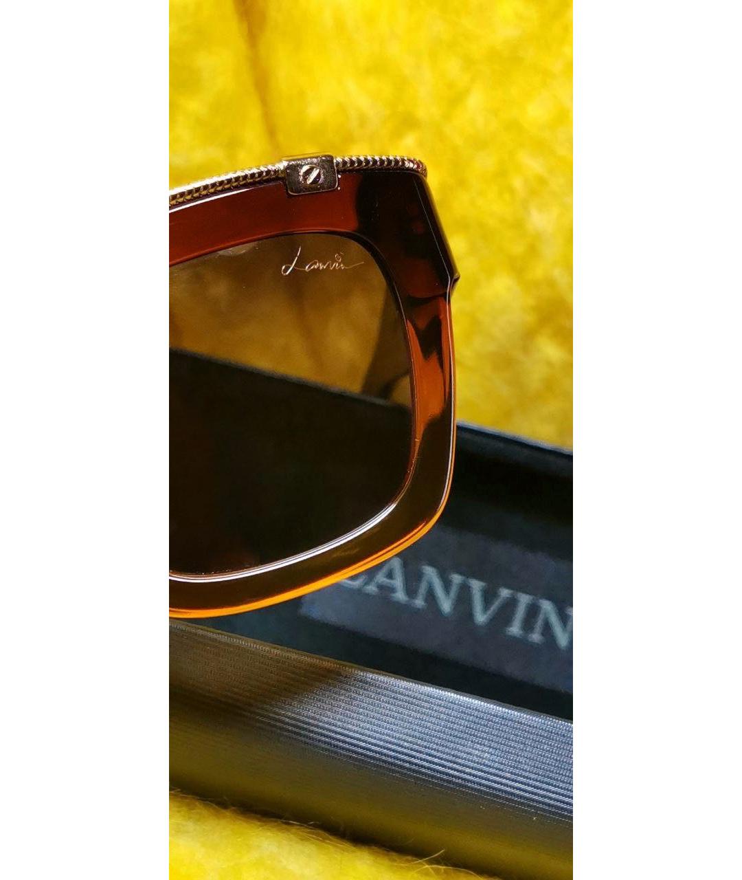 LANVIN Коричневые пластиковые солнцезащитные очки, фото 5