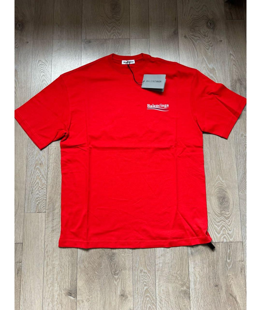 BALENCIAGA Красная футболка, фото 4