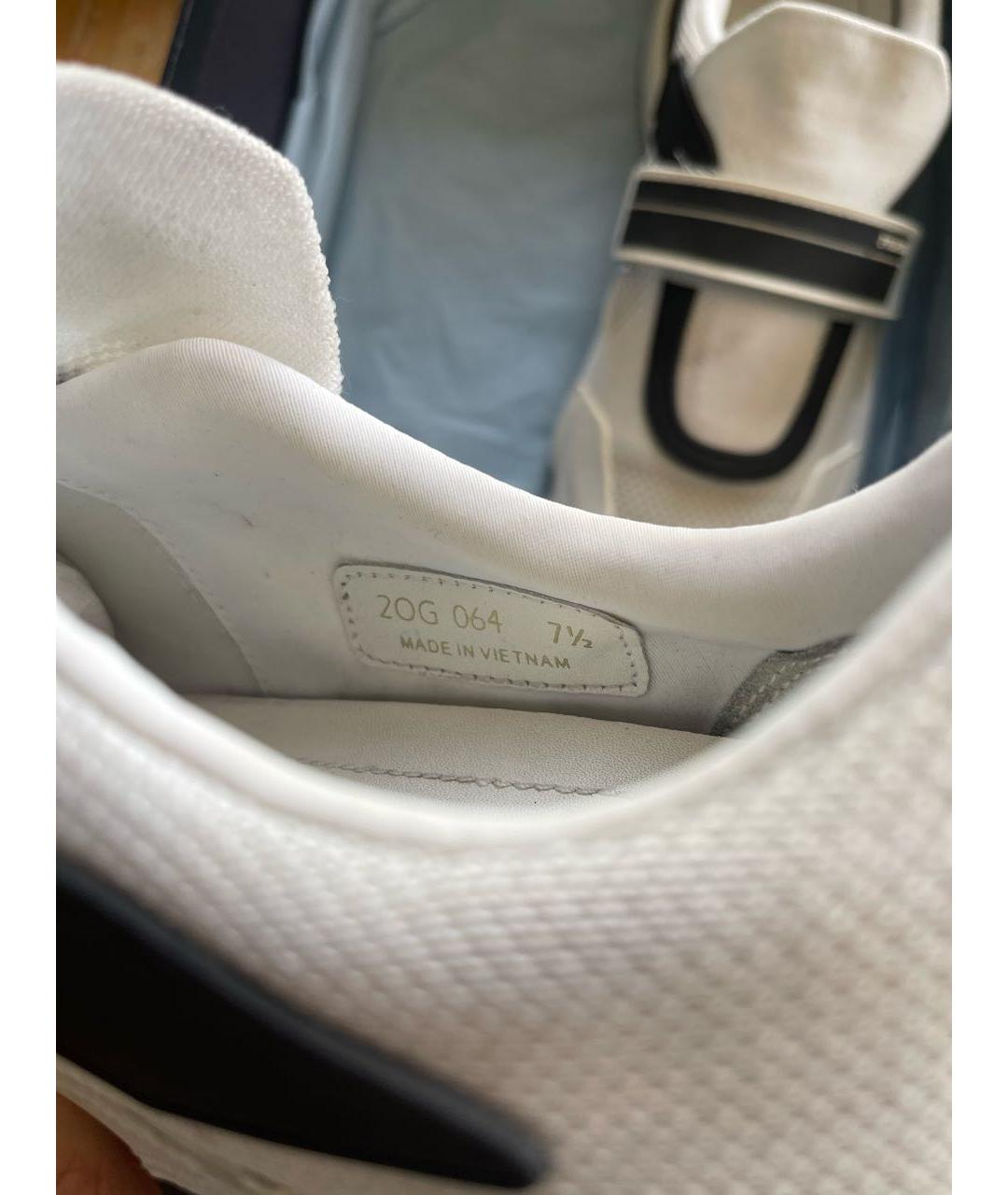 PRADA Белые текстильные низкие кроссовки / кеды, фото 5