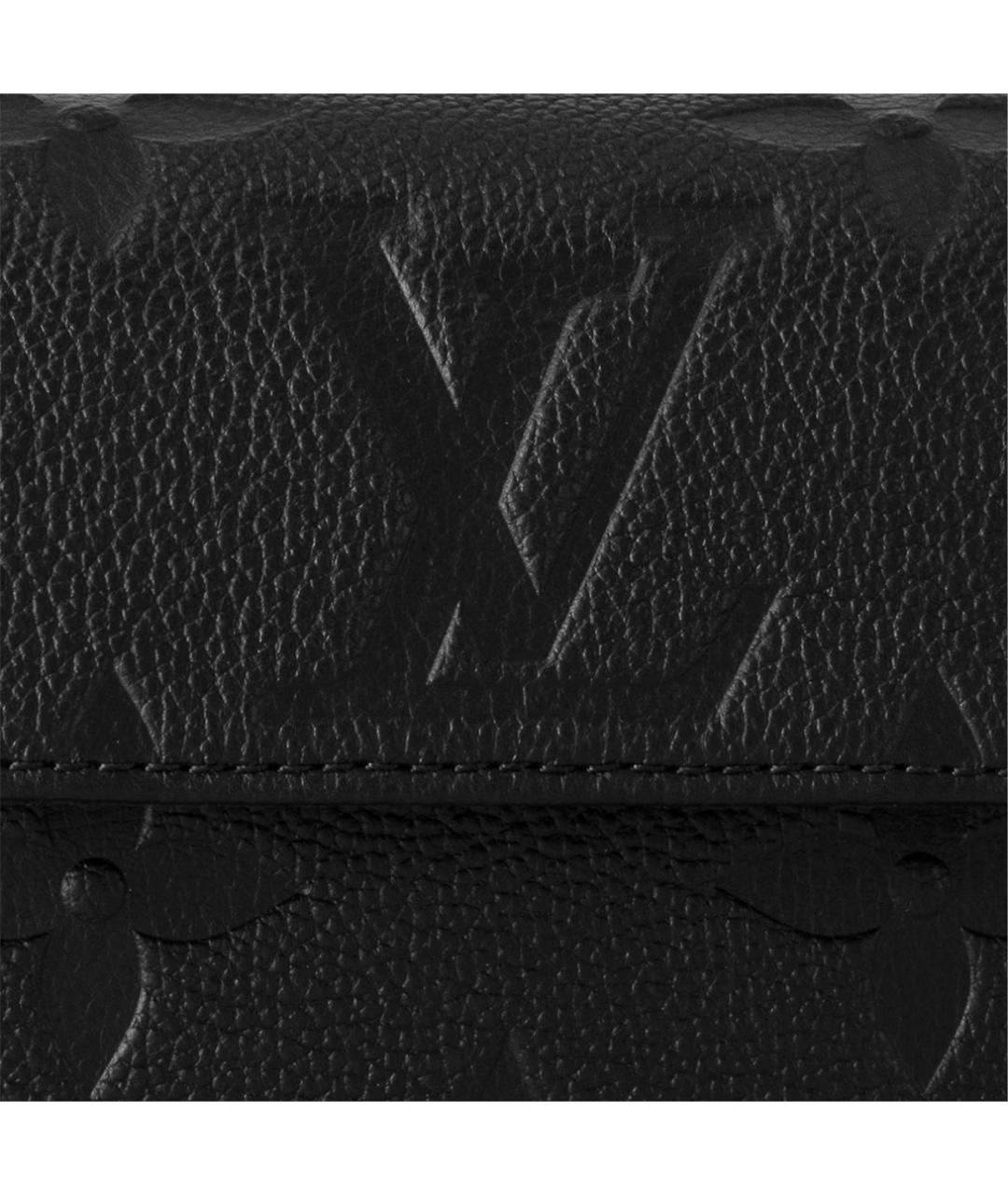 LOUIS VUITTON Черная кожаная сумка через плечо, фото 5