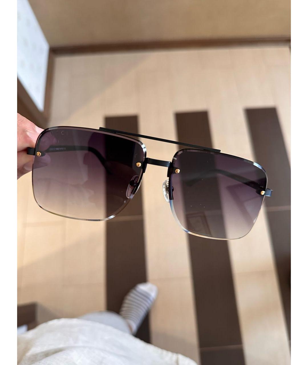 GUCCI Фиолетовые металлические солнцезащитные очки, фото 4