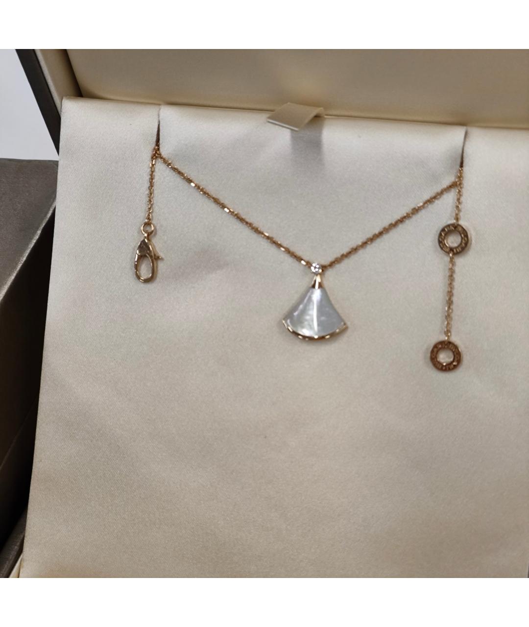 BVLGARI Белое колье из розового золота, фото 4