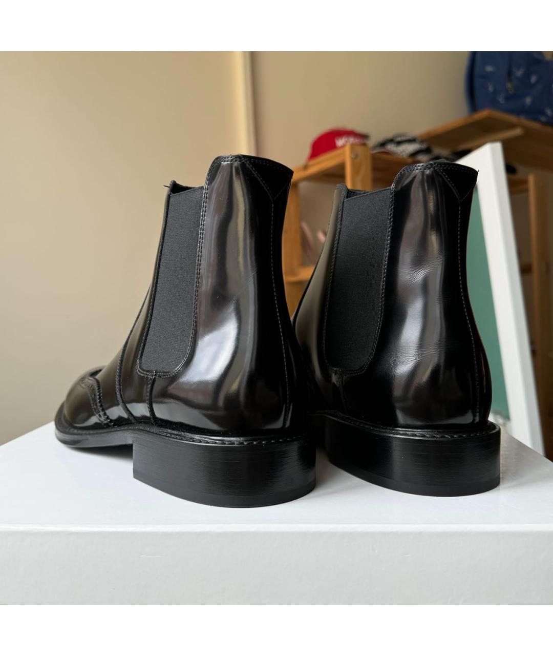 SAINT LAURENT Черные кожаные высокие ботинки, фото 5