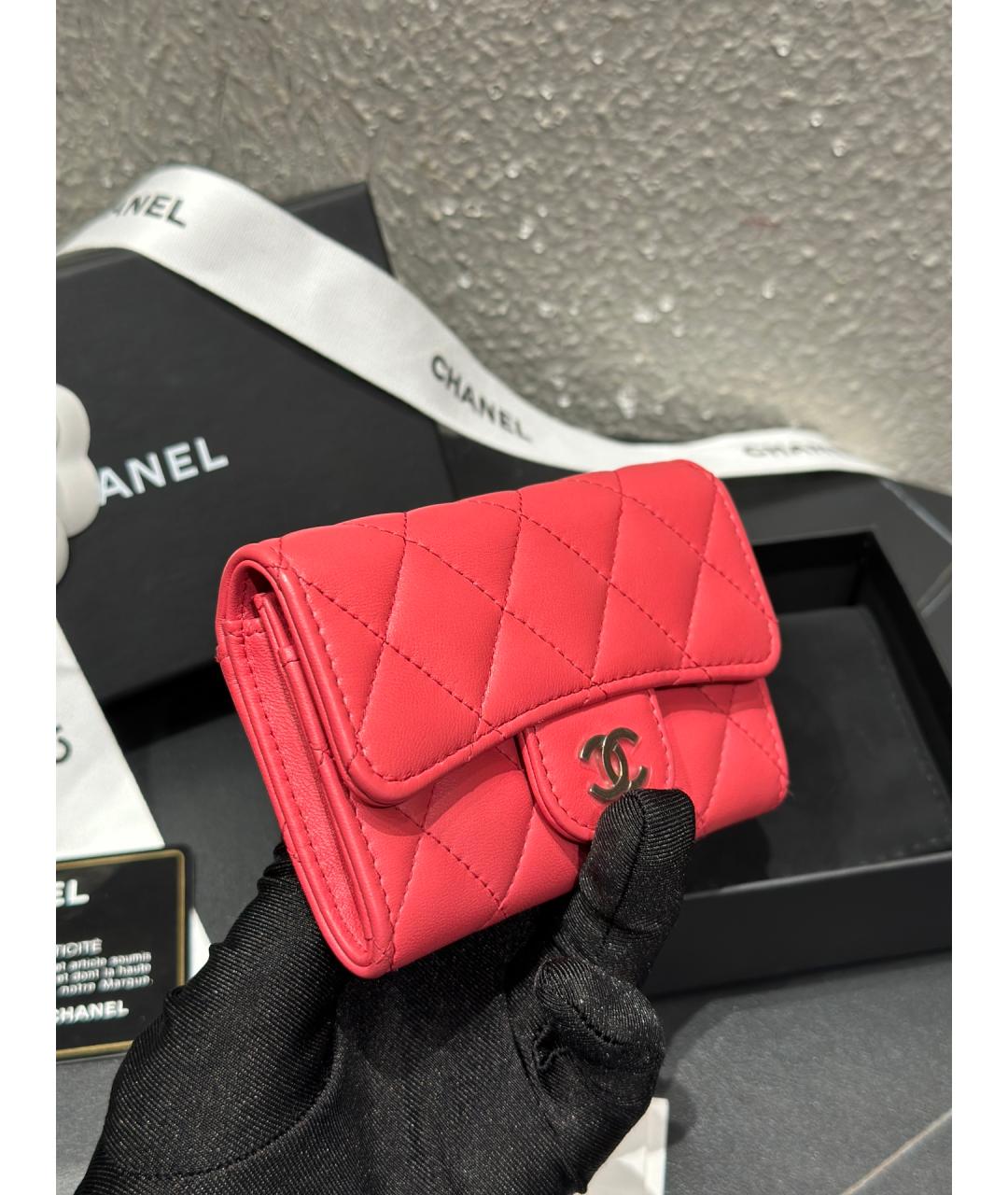 CHANEL Красная кожаная сумка через плечо, фото 4