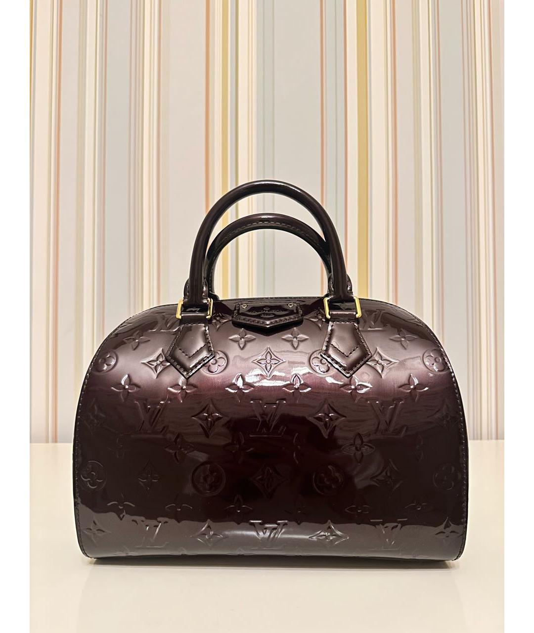 LOUIS VUITTON Бордовая сумка с короткими ручками из лакированной кожи, фото 6