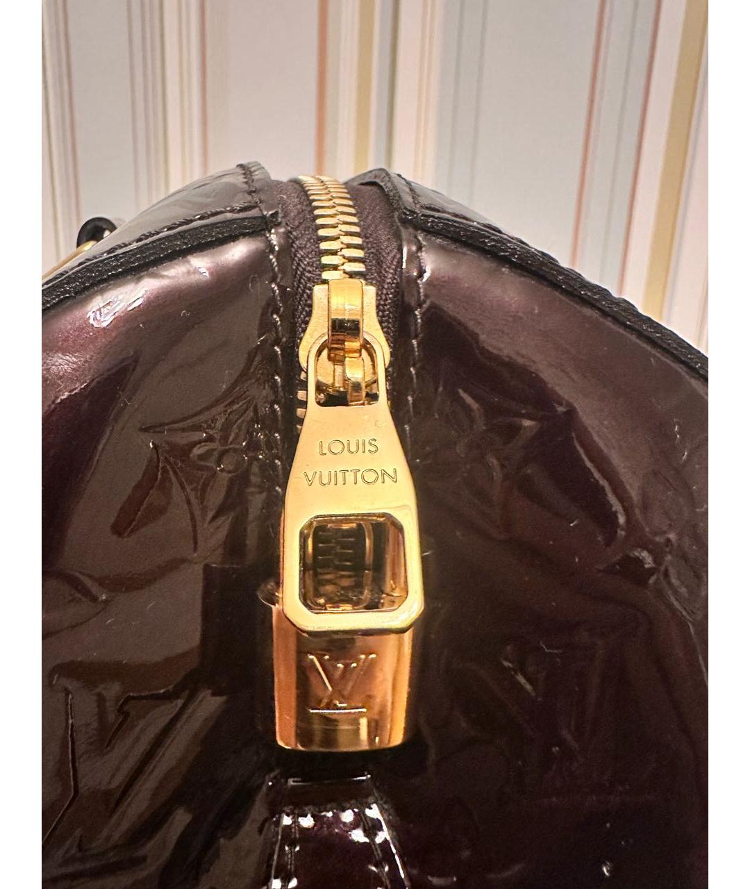 LOUIS VUITTON Бордовая сумка с короткими ручками из лакированной кожи, фото 2