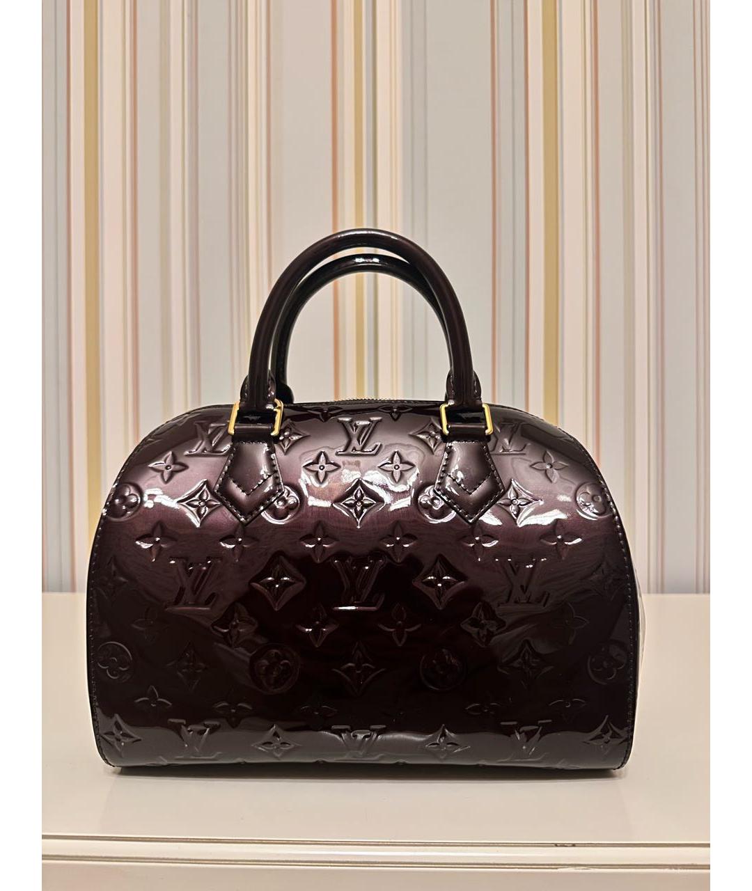 LOUIS VUITTON Бордовая сумка с короткими ручками из лакированной кожи, фото 3