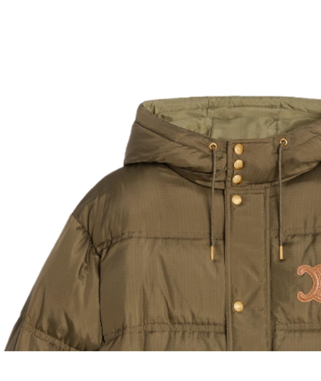 CELINE Коричневый полиэстеровый пуховик, фото 3