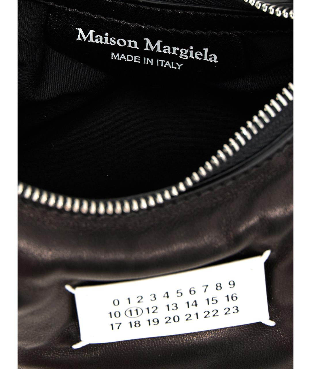 MAISON MARGIELA Черная кожаная сумка через плечо, фото 4