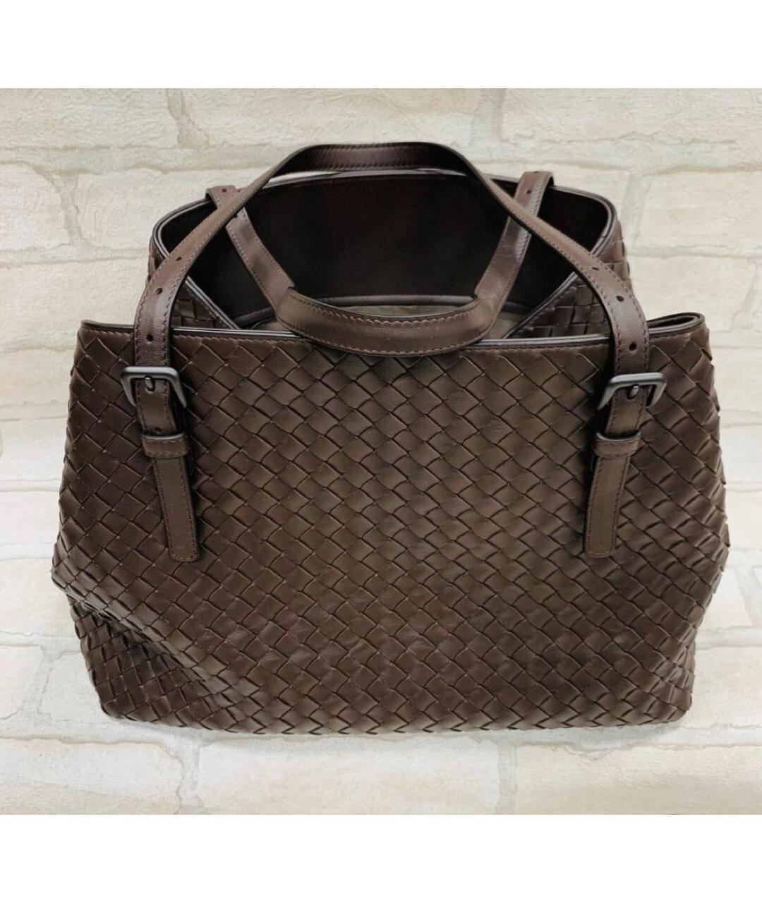 BOTTEGA VENETA Коричневая кожаная сумка тоут, фото 5