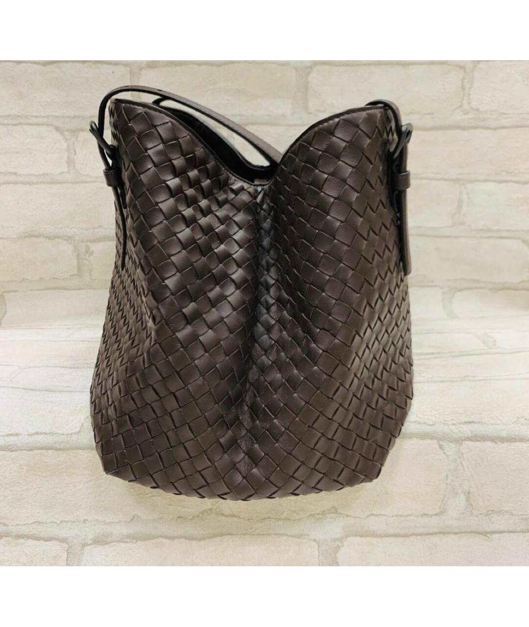 BOTTEGA VENETA Коричневая кожаная сумка тоут, фото 3