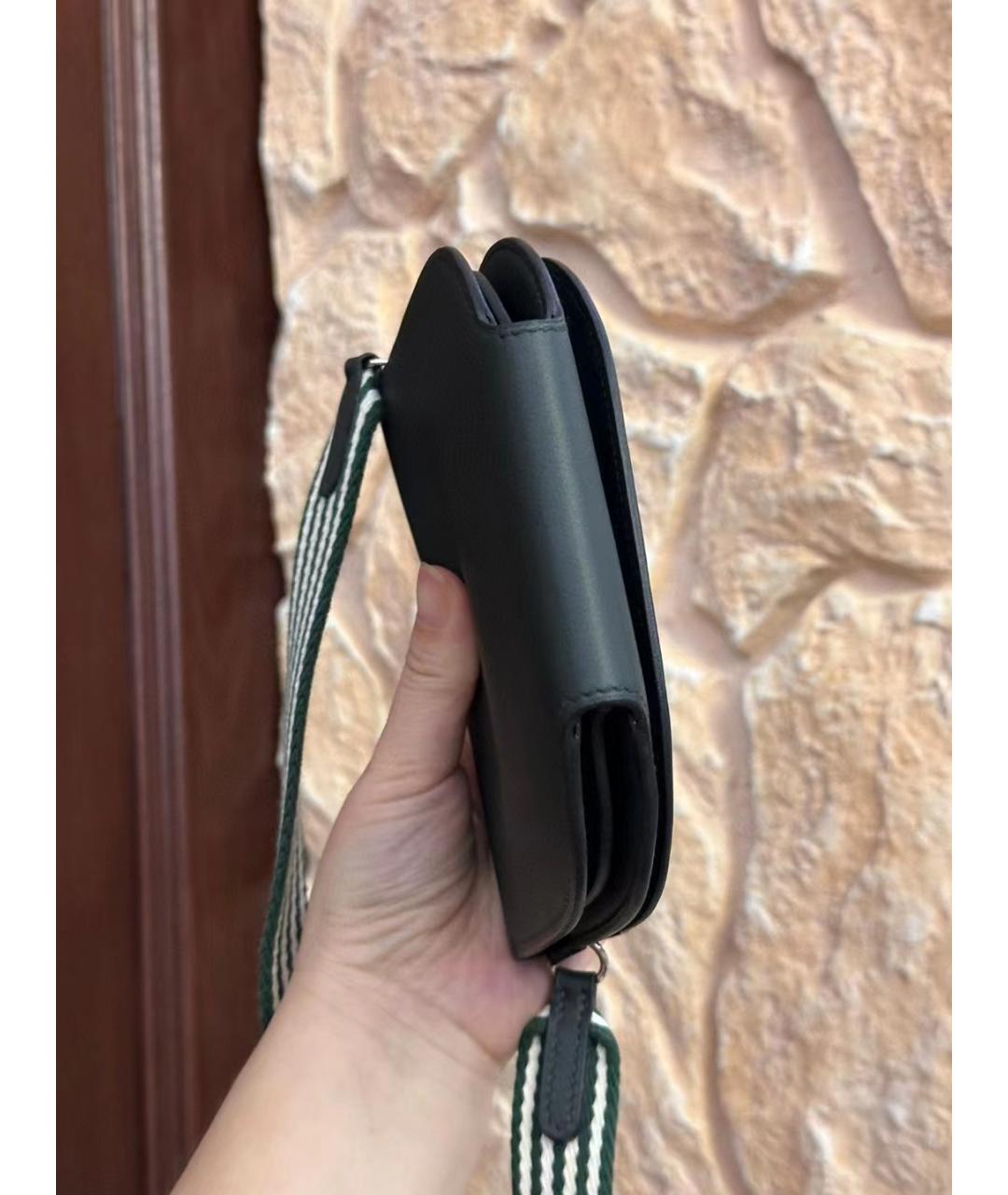 HERMES Серая кожаная сумка через плечо, фото 6