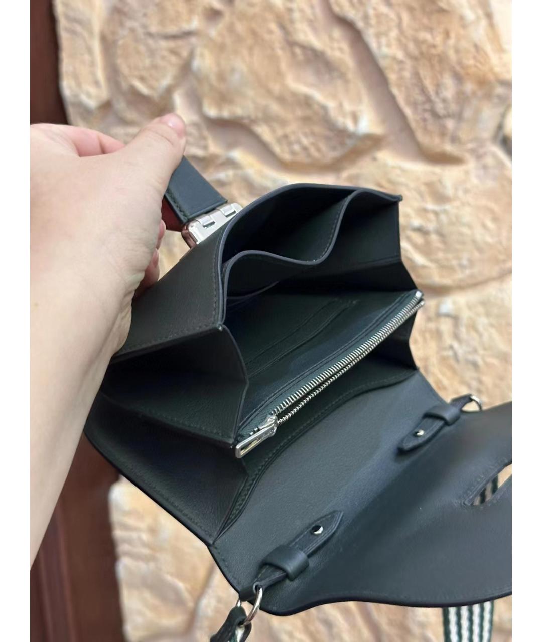 HERMES Серая кожаная сумка через плечо, фото 3