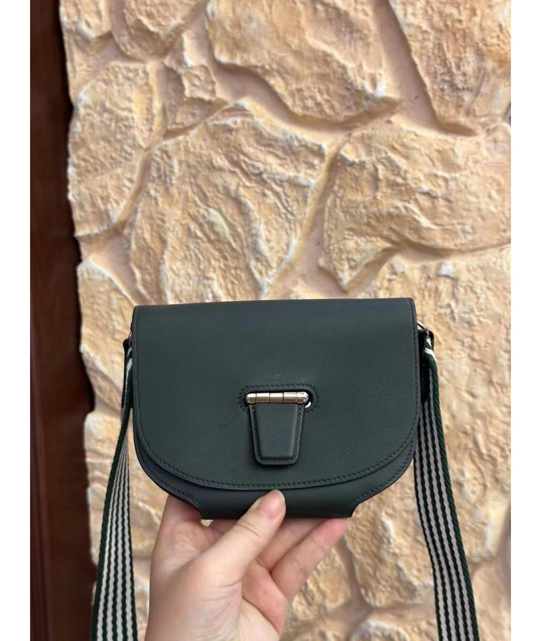 HERMES Серая кожаная сумка через плечо, фото 10