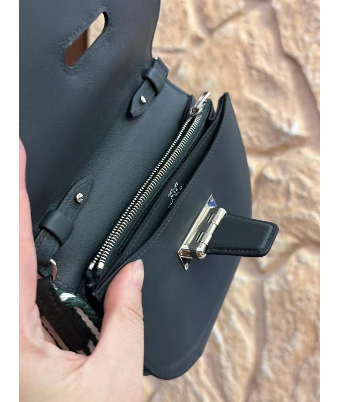 HERMES Серая кожаная сумка через плечо, фото 8