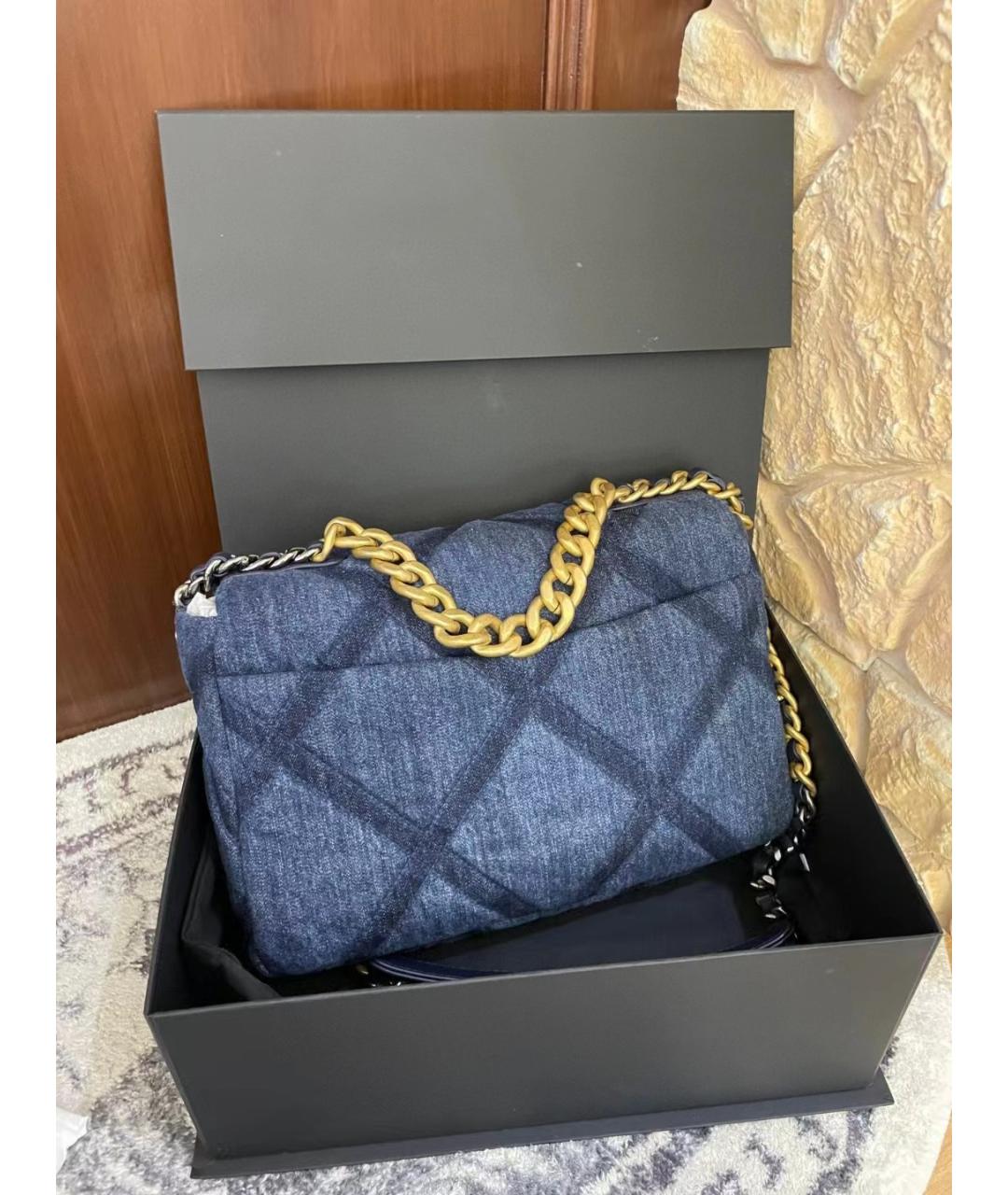 CHANEL Голубая деним сумка через плечо, фото 5