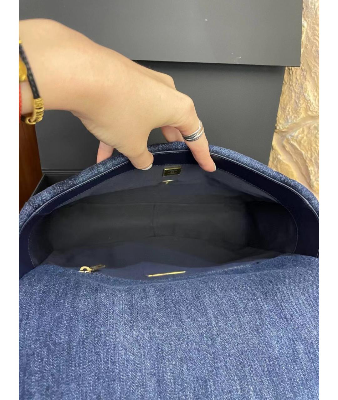 CHANEL Голубая деним сумка через плечо, фото 8