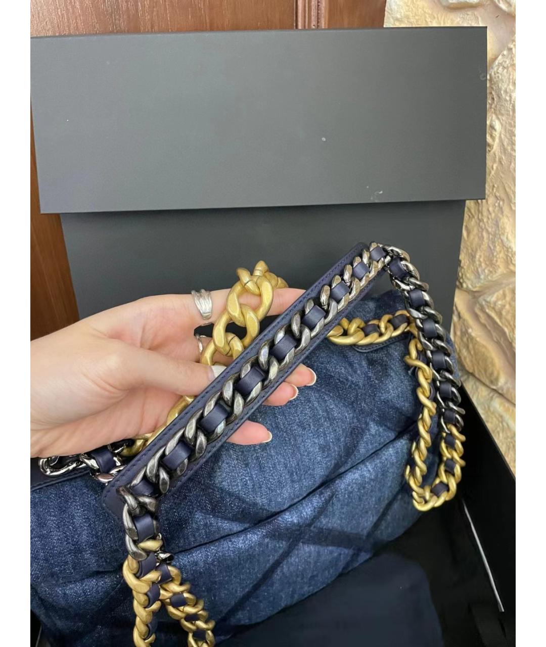 CHANEL Голубая деним сумка через плечо, фото 7