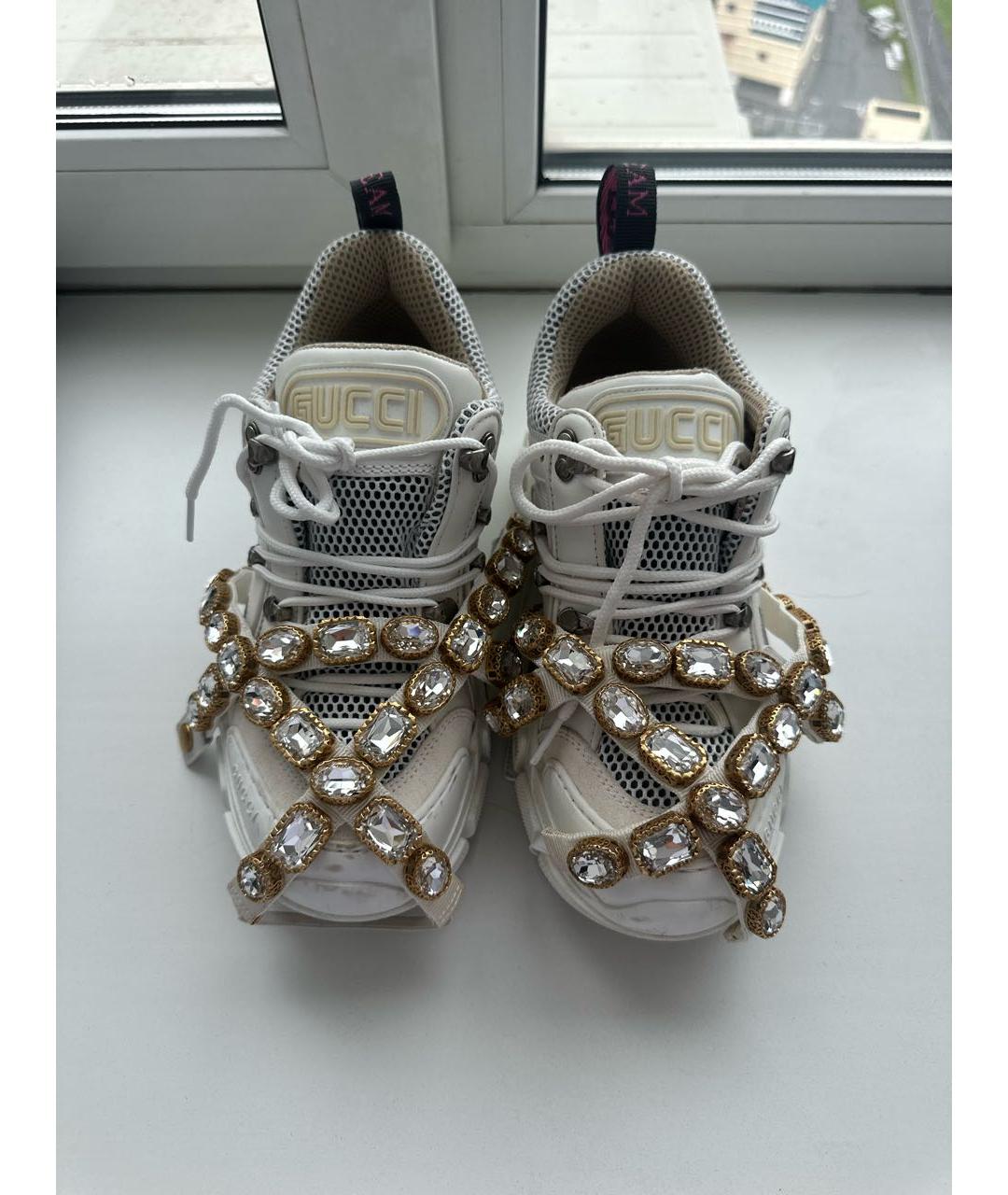 GUCCI Белые текстильные кроссовки, фото 2