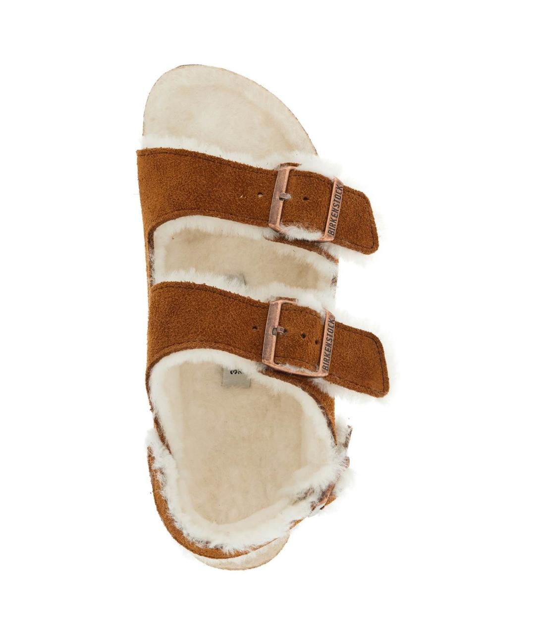 BIRKENSTOCK Коричневые кожаные сандалии, фото 4