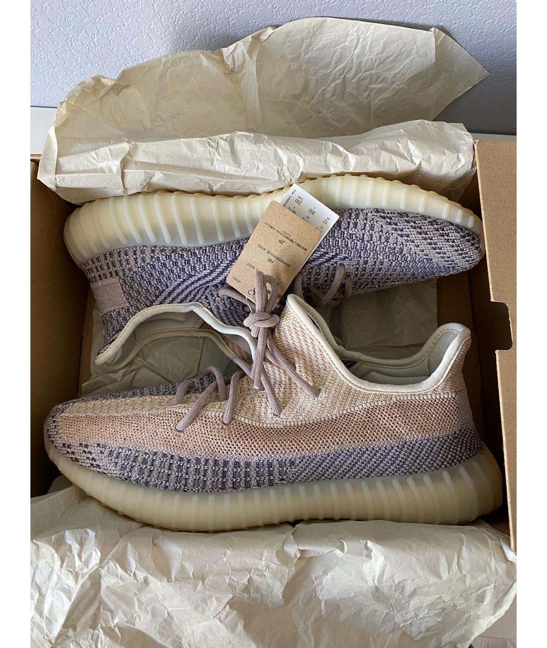 ADIDAS YEEZY Серые текстильные низкие кроссовки / кеды, фото 2