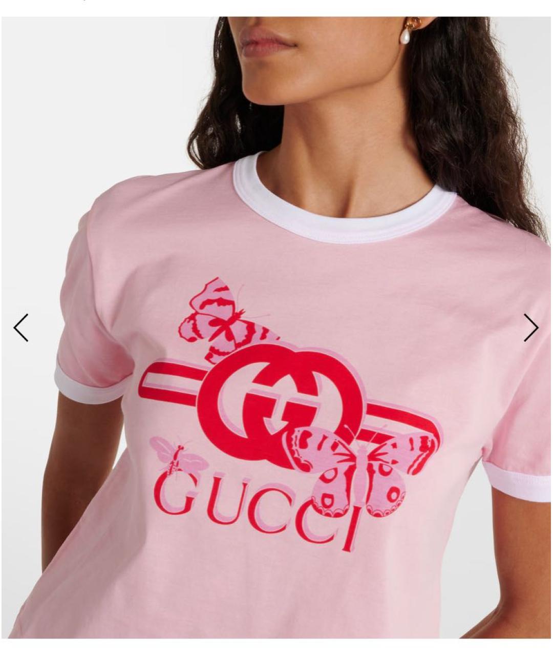 GUCCI Розовая футболка, фото 4